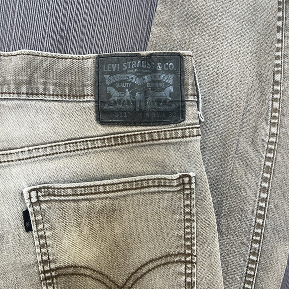 **GUY’S LEVI’S 511~LIGHT GRAY~W31 X L32 - Picture 3 of 6